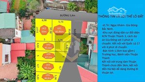 bán đất tại ngọc khám làn 2, quốc lộ 17, 38 triệu / m2, 40.2 m2, chính chủ, view đẹp