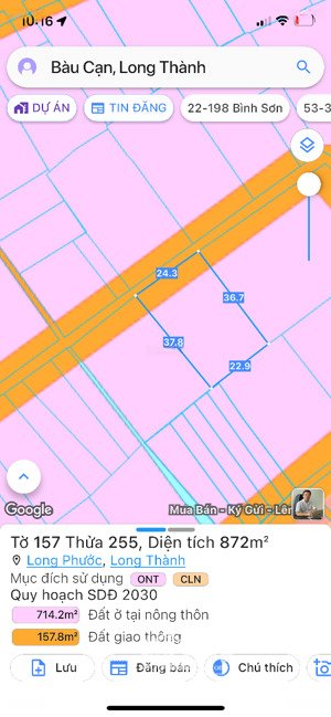 cần bán lô đất 872m2 thổ cư + sổ riêng giá 3,5 tỷ