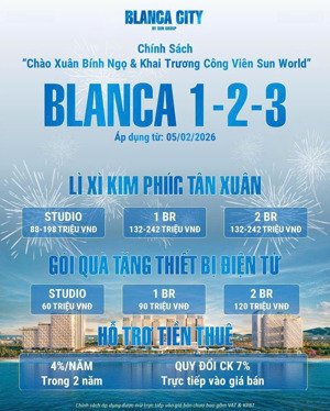 căn hộ view biển công viên sunworld - blanca city vũng tàu lì xì lên đến 242tr