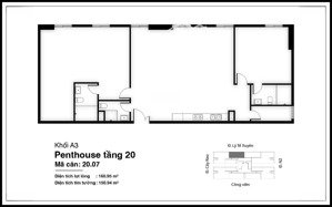 [cho thuê] penthouse tầng 20 chung cư đạt gia 160.95 m² 12 triệu/tháng