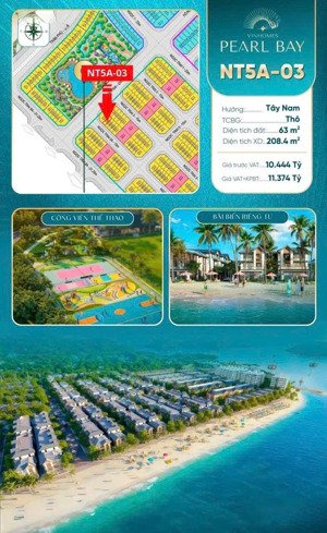vinhomes pearl bay giá 10 tỷ 500 căn kề góc cạnh công viên hồ bơi.