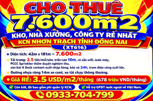 CHO THUÊ 11.000m2 KHO, NHÀ XƯỞNG, CÔNG TY GẦN KCN BIÊN HÒA TỈNH ĐỒNG NAI GIÁ RẺ (XT030)