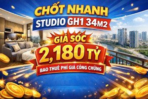 giá giảm sốc chốt cứng 2,180 tỷ
studio glory heights (gh1) sát vincom mega mall grand park