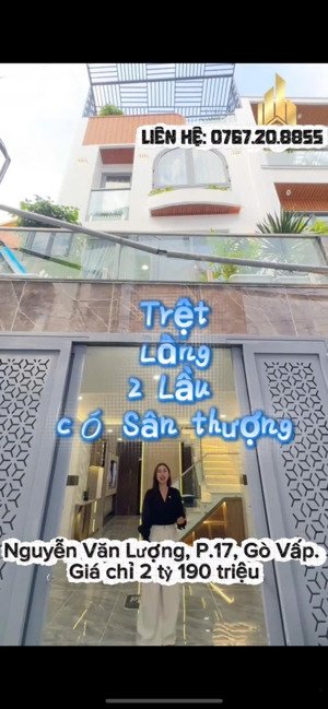 siêu phẩm nhà 44m2 nguyễn văn lượng, p17, gò vấp. gần lotte mart, giá 2 tỷ 190 sổ riêng