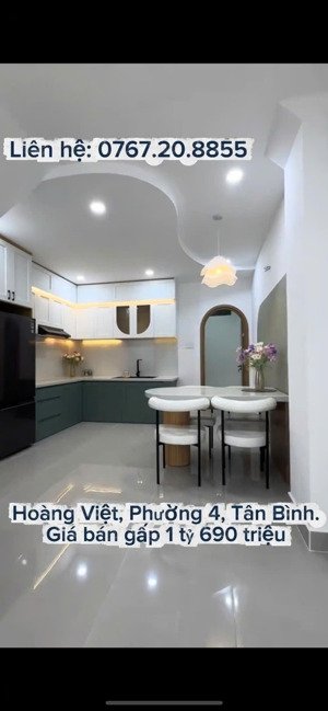 bán nhà bờ kè hoàng việt, p. 4 tân bình 49m² shr. gía 1 tỷ 690. sẵn hđ thuê 12tr/tháng