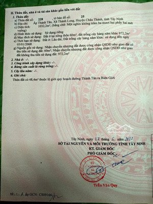 bán gấp đất 1032m (7x177) thành long châu thành, tây ninh | 60m thổ cư | giá 400 tr