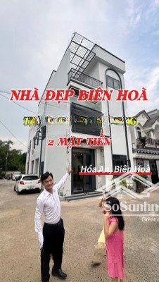 bán nhà 1 trệt 2 lầu 2 mặt tiền đẹp kdc hóa an, biên hòa