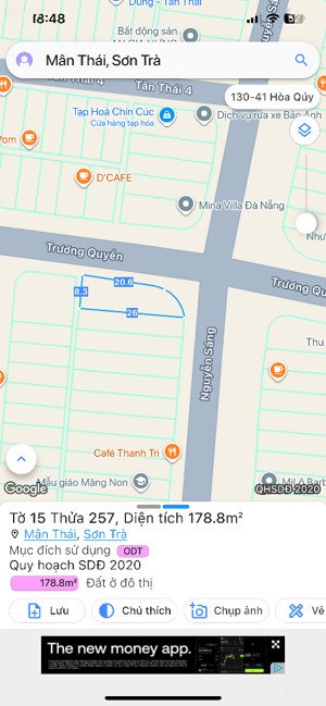 bán đất lô góc trương quyền nguyễn sáng, mân thái, sơn trà, giá 27,8 tỷ, 167m2