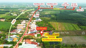 390tr, có 5x30m tổng 148m² full thổ lộc ninh, đường bê tông 4m cách nhựa 30m