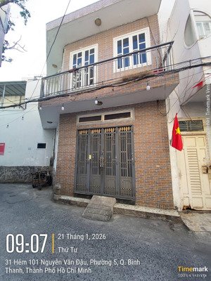 bán nhà nguyễn văn đậu, p5 bình thạnh, 53m2, 2 tầng, hẻm xe hơi, 4.x tỷ