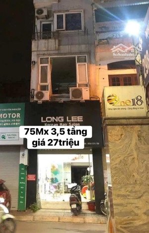 cho thuê mặt bằng kinh doanh phố nguyễn sơn, long biên 75m 3,5 tầng, mặt tiền 4,5m, thông sàn, giá