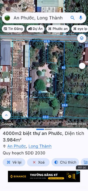 nhà vườn ở an phước gần thị trấn long thành, đường oto né nhau, shr thổ cư sẵn.