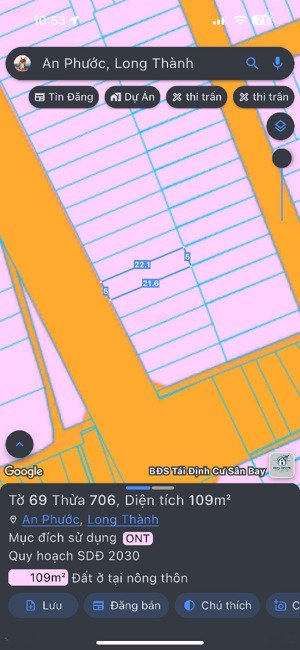 bán đất mặt tiền chu văn an, an phước, long thành 109m2, full thổ cư, có nhà cấp 4, kinh doanh tốt