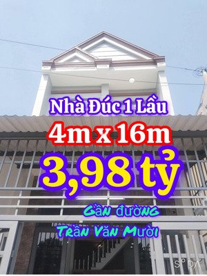 bán nhà đúc 1 lầu 4m x 16m gần ủy ban xã xuân thới đông hóc môn
