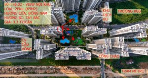 hiếm - bán ch 2pn +(69m2), tòa s6 vườn nhật, hướng cửa đn - top giá đáy thị trường: 3.3 tỷ/căn