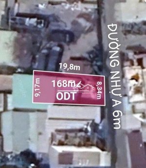 đất 8,34x20m nở hậu 9,2m, sổ 168,7m2 mt nhựa 7m ngay cổng chào ấp 4 xtt nay là bà điểm