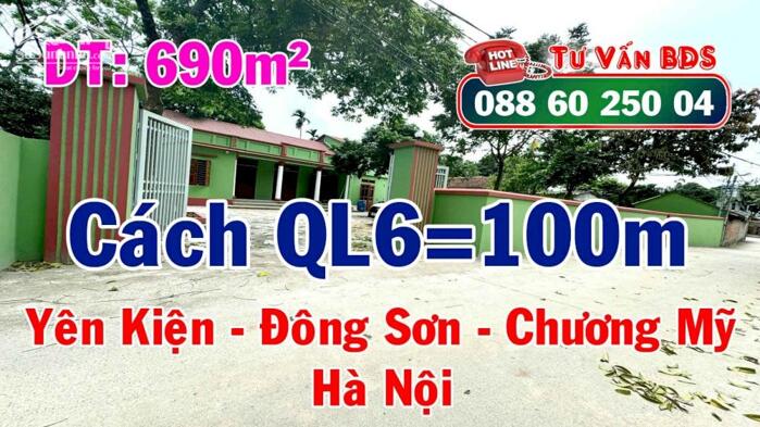 Hình ảnh Chính chủ, gửi bán mảnh đất 690m² thuộc Làn 2 QL6, cách khoảng 100m [ Đường 6 mở rộng, thì chỉ còn cách vài chục mét ]. 5