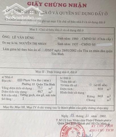 Hình ảnh 64m2 NGUYỄN BẶC, hẻm 3m thông, nở hậu nhỉnh 7 tỷ 1