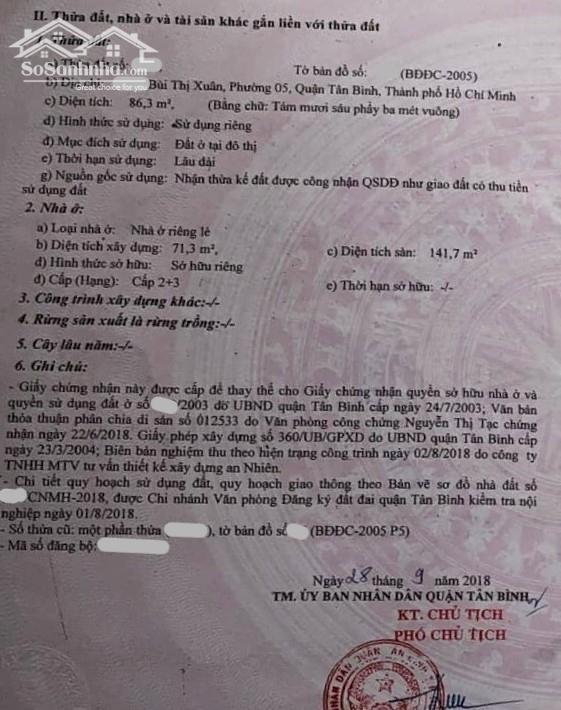 Hình ảnh 86m2 HOÀNG SA, HẺM THÔNG BÙI THỊ XUÂN nhỉnh 7 tỷ 0