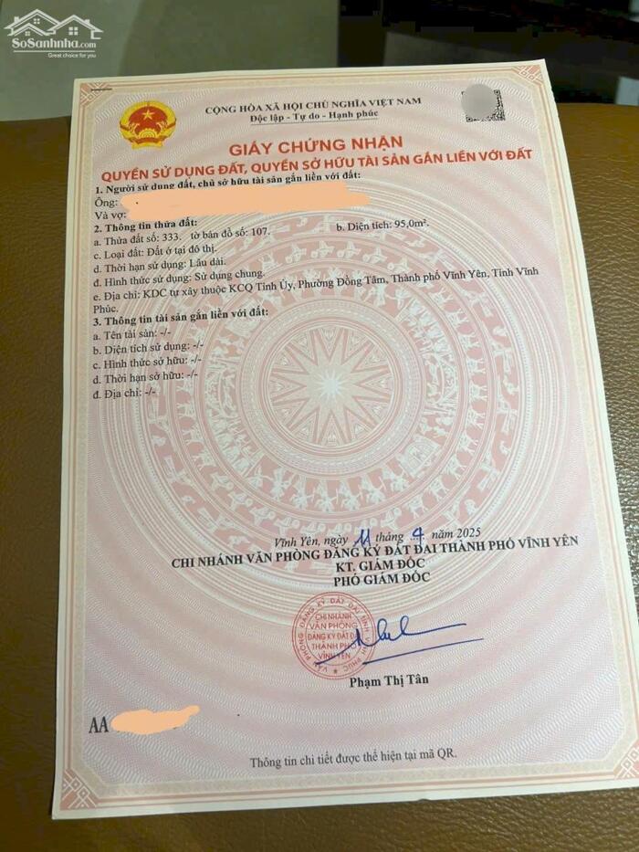 Hình ảnh Bán 95m2 đất khu dân cư Tỉnh Uỷ đường Thi Sách, Vĩnh yên 4