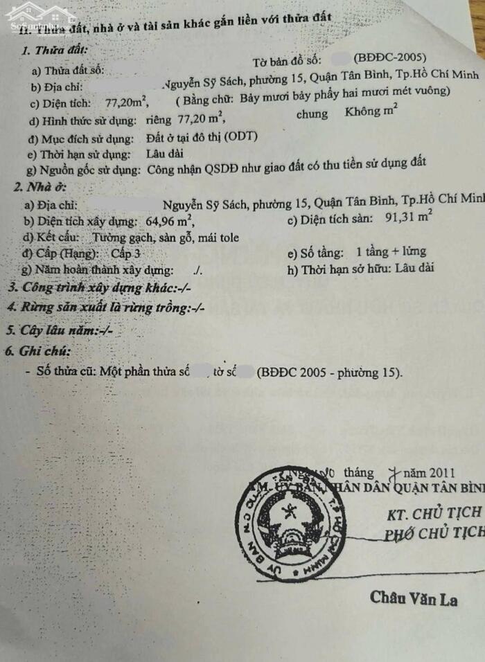 Hình ảnh Hẻm xe hơi 5m Nguyễn Sỹ Sách, xe hơi vào nhà, 77m2 6 tỷ 0