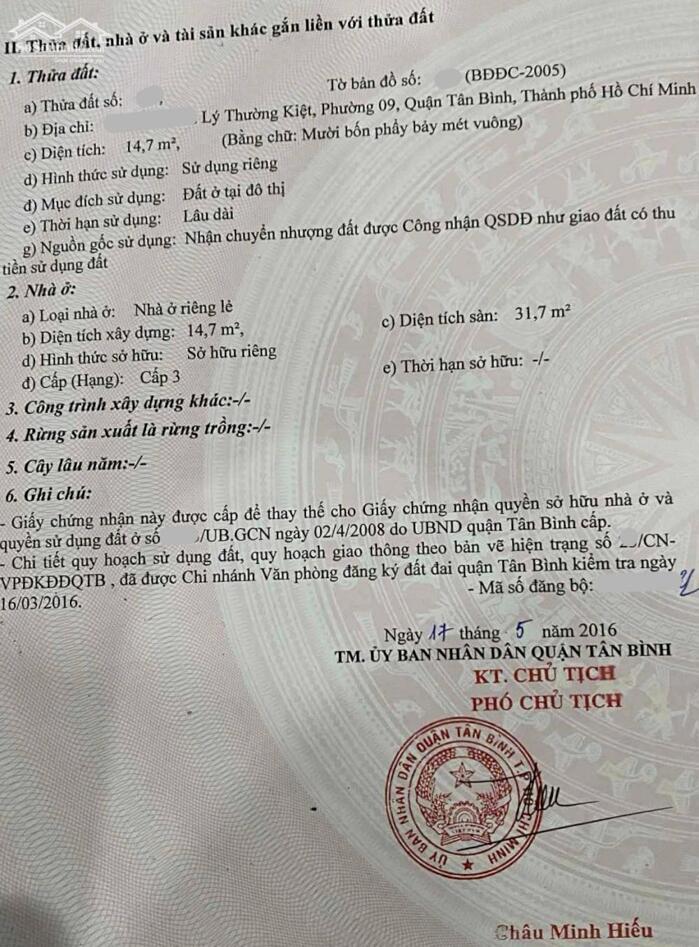 Hình ảnh Hơn 2 tỷ có nhà SHR 3 tầng Lý Thường Kiệt, nở hậu, hẻm 3m thông 1