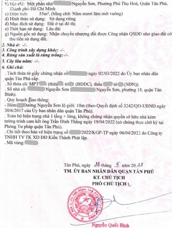 Hình ảnh 55m2 NGUYỄN SƠN, HXH 5M, 5X11, 4TY2 0