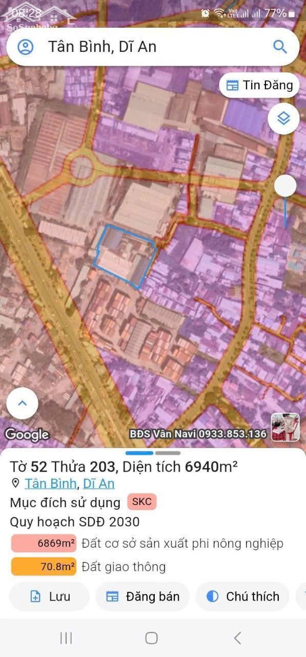 Hình ảnh Bán đất SkC có xưởng đang cho thuê tại Dĩ An, Bình Dương.Diện Tích Đất : 6.940,2 m2. 4