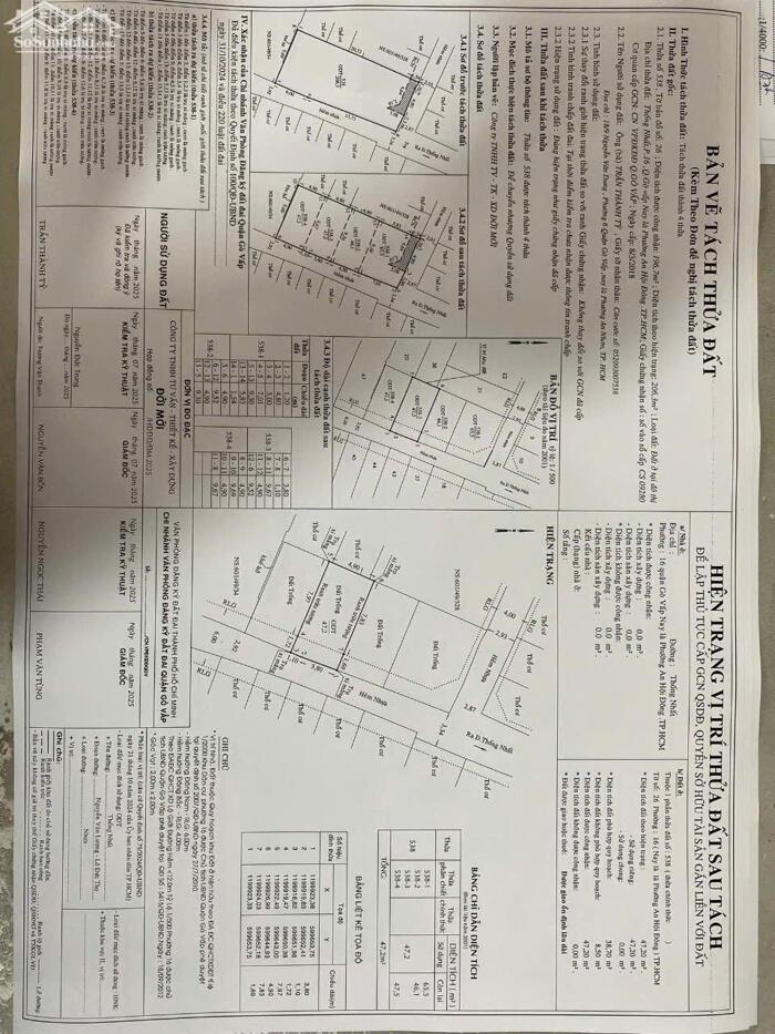 Hình ảnh Bán 3 lô đất hẻm 601 Thống Nhất, phường 16, Gò Vấp 0