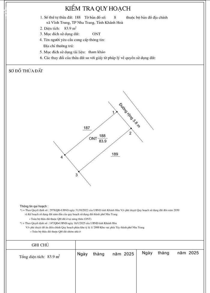Hình ảnh Bán đất thổ cư xã Vĩnh Trung (Tây Nha Trang) giá chỉ 1.3tỷ 3
