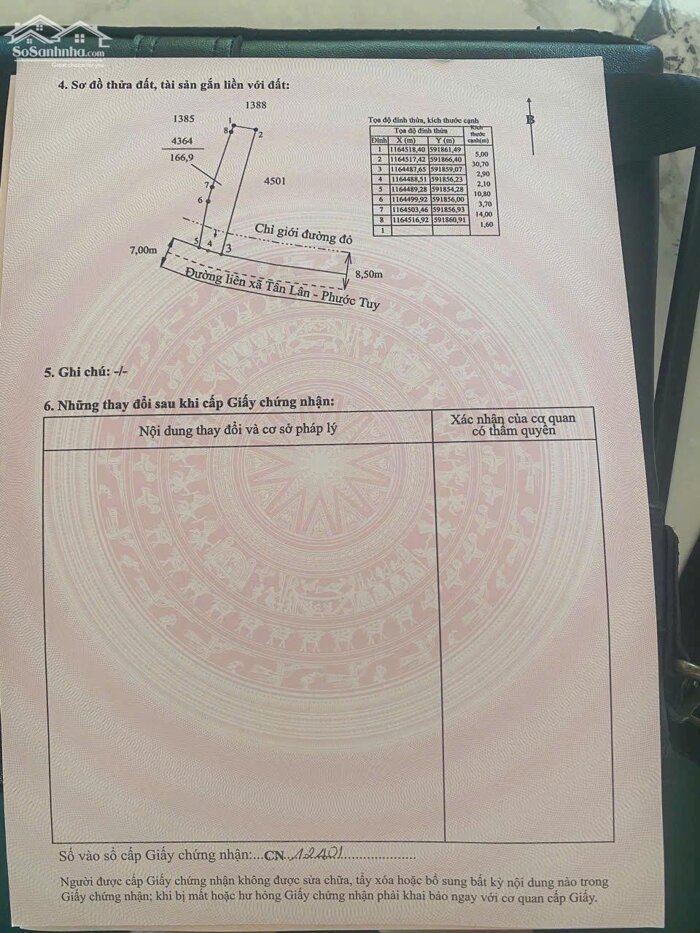 Hình ảnh Chủ cần bán 150m2 thổ mt 7 mét xã Phước Tuy nên hạ giá 700tr/nền 3