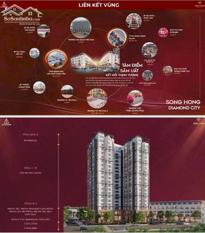 Hình ảnh SONG HONG DIAMOND CITY CHÍNH THỨC NHẬN BOOKINH CĂN HỘ DỰ ÁN SÔNG HỒNG DIAMOND CITY YÊN MỸ HƯNG YÊN 4