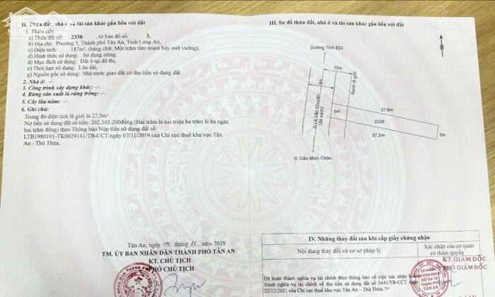 Hình ảnh Đất Mt đường Lê Văn Khuyên P5 TP Tân An 2