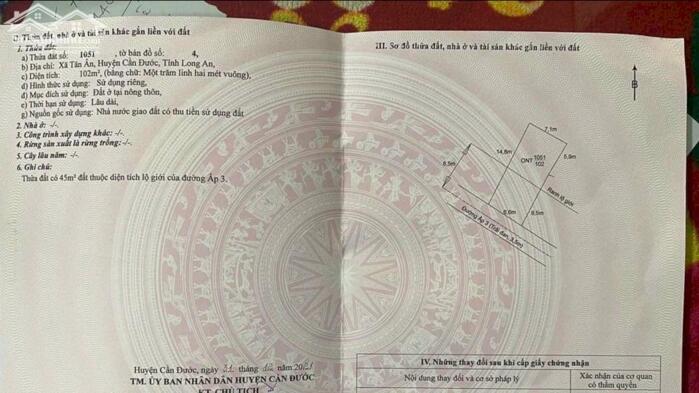 Hình ảnh Đất thổ cư 102m2 mt xe hơi Tân Ân giá ngộp cần bán gấp 550tr 3