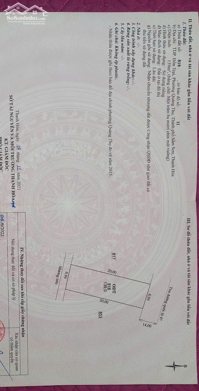 Hình ảnh Bán đất tặng nhà 2 tầng kiên cố. Mặt tiền QL47, Thanh Hóa. Cách biển Sầm Sơn chỉ 3km 5