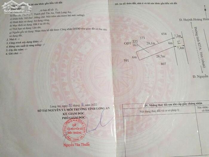 Hình ảnh Đất lớn Mt đường tỉnh 827 P7 TP Tân An Long An 3