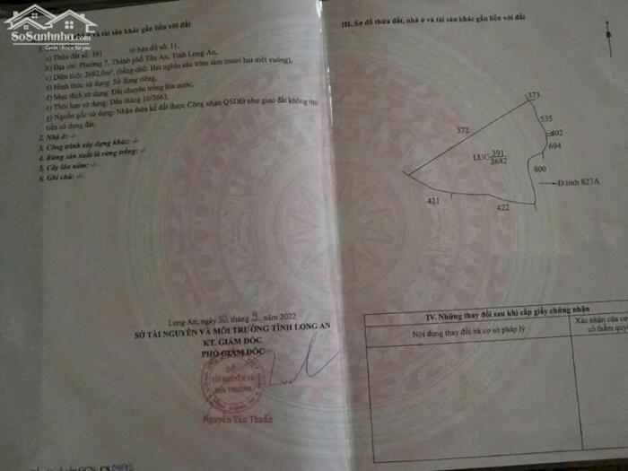 Hình ảnh Đất lớn Mt đường tỉnh 827 P7 TP Tân An Long An 4