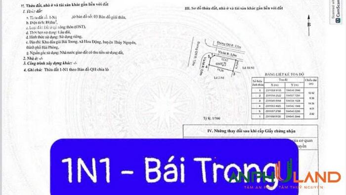Hình ảnh Bán lô đất siêu phẩm khu đấu giá Bái trong, phường Thuỷ Nguyên, TP Hải Phòng 2