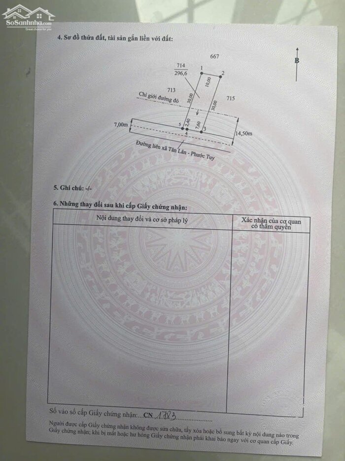 Hình ảnh Đất thổ mt đường 7 mét xã Phước Tuy dt 300m2 giá rẻ đầu tư 1 tỏi 5 3