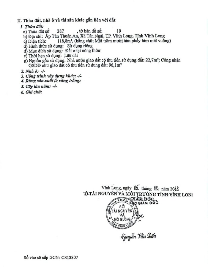 Hình ảnh Bán nền biệt thự đường số 3, khu du lịch Trường An Vĩnh Long 4