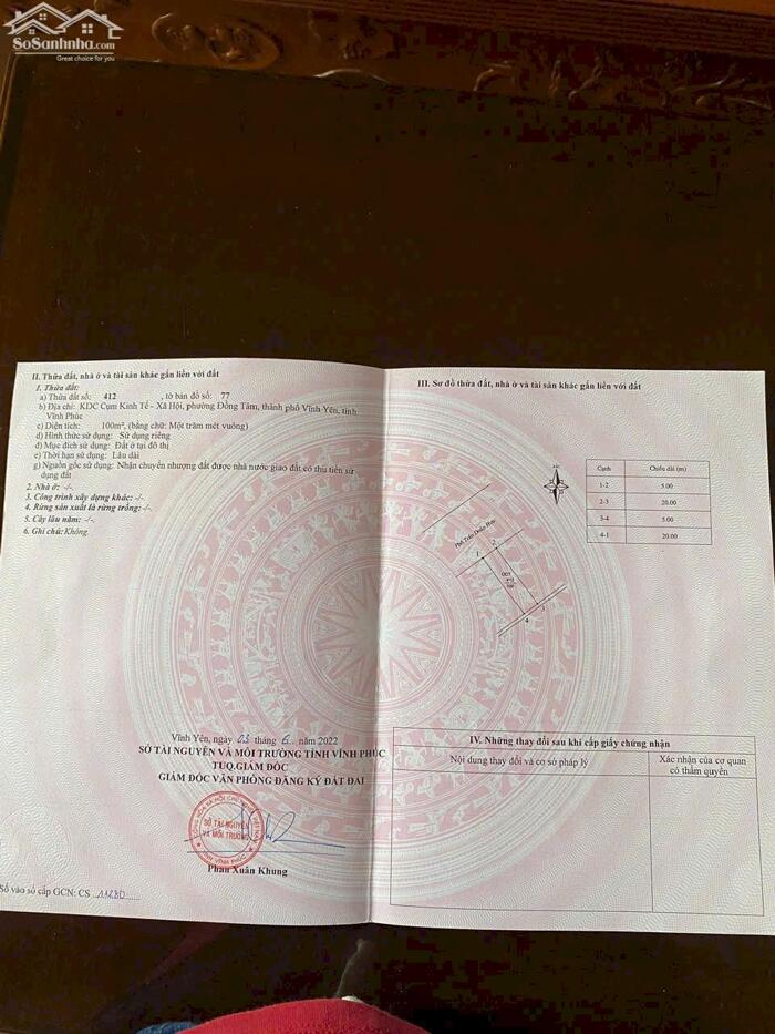 Hình ảnh Bán đất mặt đường Trần Doãn Hựu, Cụm Kinh Tế Đồng Tâm, Vĩnh yên. 1