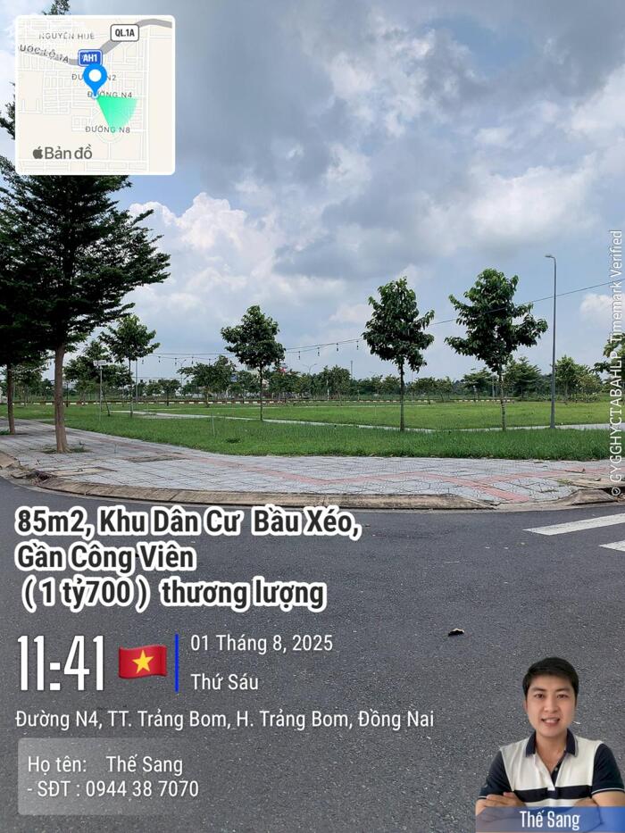 Hình ảnh Bán 85m2 Đường N4 Tại Bầu Xéo Trảng Bom, Giá Thương lượng 1ty7OO 0