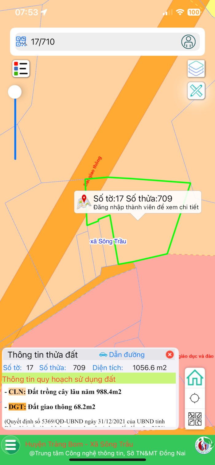 Hình ảnh Bán 1156m2 Có sẳn 100m2 Thổ Cư Tại Sông Trầu, Trảng Bom,Đường Bê Tông 1