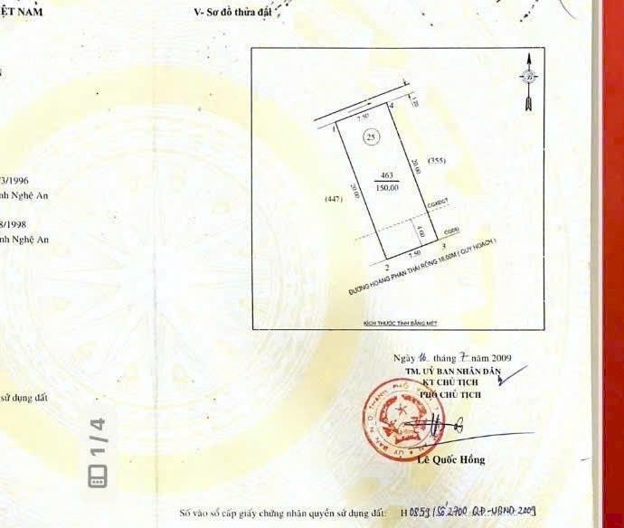 Hình ảnh Bán 150m2 đất đẹp mặt đường Hoàng Phan Thái - Nghi Phú, TP Vinh 0