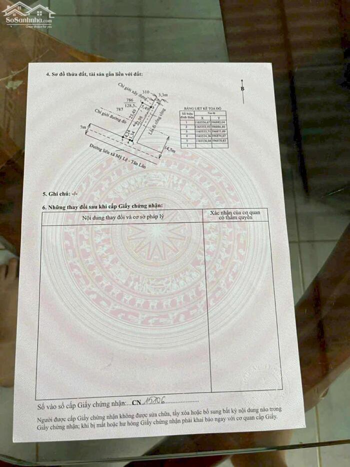 Hình ảnh Đất thổ 123m2 mt đường nhựa 7 mét xã Tân Lân giá rẻ đầu tư 980tr 2