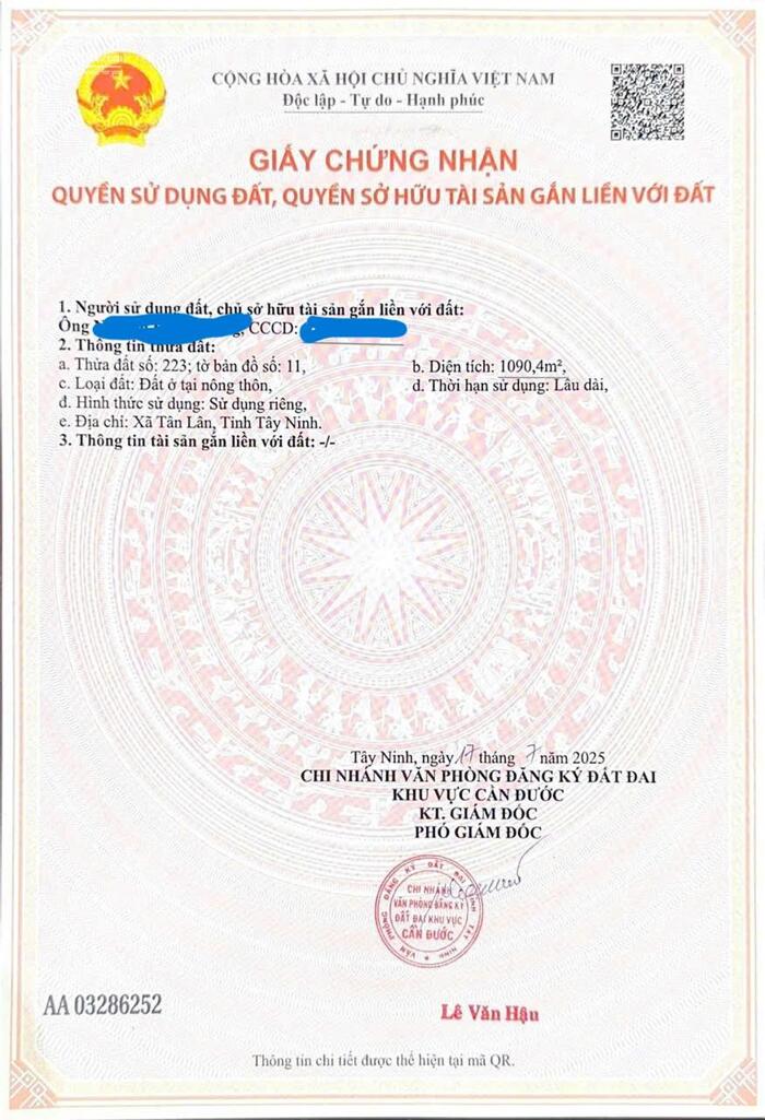 Hình ảnh Đất full thổ 1090m2 mt xe hơi xã Tân Lân giá bao rẻ đầu tư 2 tỏi 750tr 3