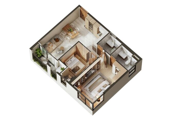 Hình ảnh Happy One Sora 2PN 2WC 69m2. Giá F0 giai đoạn 1. Trực tiếp CDT, chiết khấu 17,5% 2