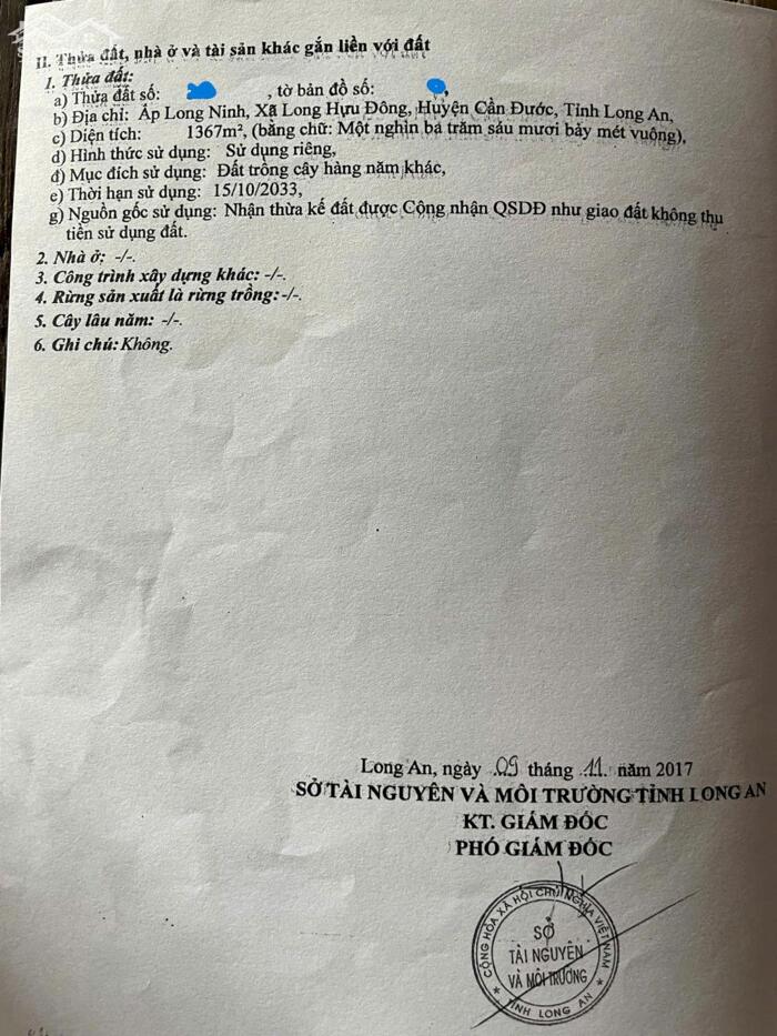 Hình ảnh Đất vườn 1367m2 View sông Vàm Cỏ xã Long Hựu giá trọn sổ 550tr 2