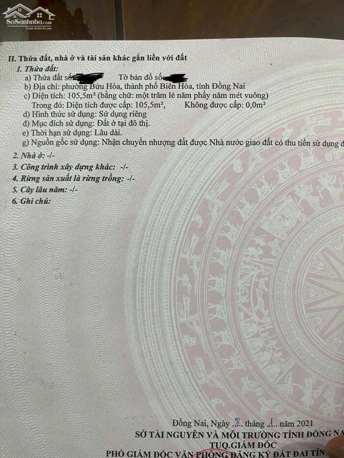 Hình ảnh ĐẤT TÁI ĐỊNH CƯ – P. BIÊN HOÀ (Bửu Hoà) Đường thông xe tải, vỉa hè 3m 2