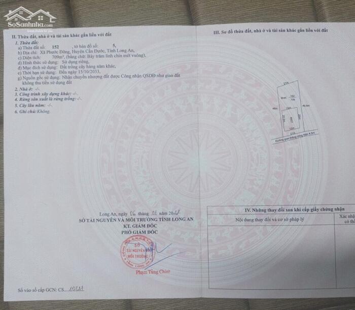 Hình ảnh Siêu phẩm nhà vườn 1000m2 (300 thổ + 700 vườn) mt xe hơi xã Tân Lân giá rẻ khách mua 3 tỏi 1 TL Chủ 3